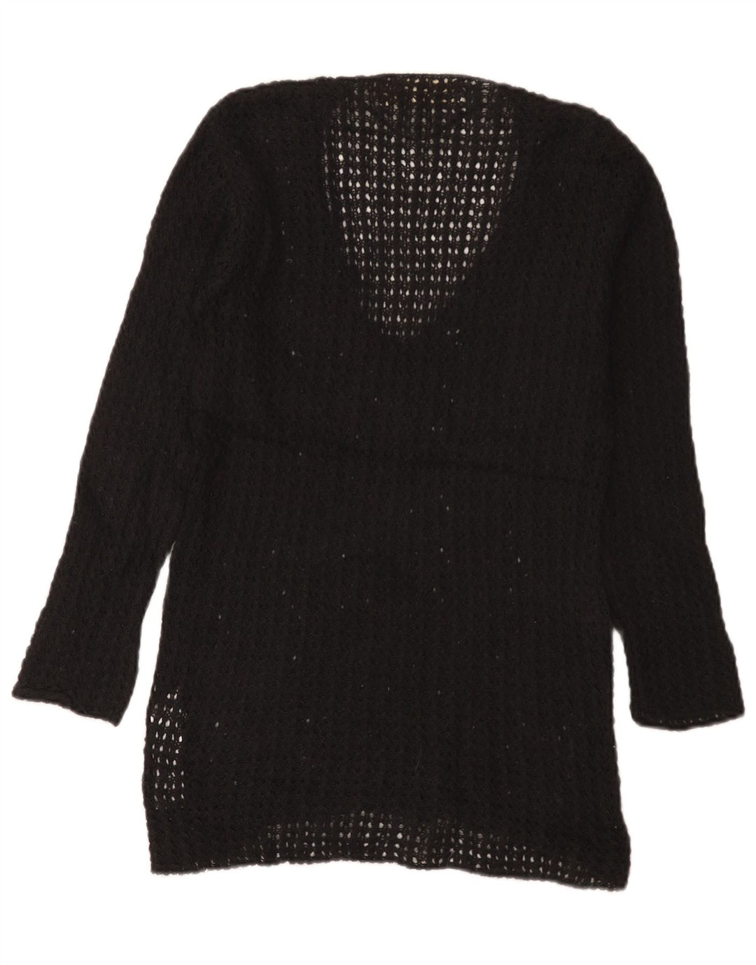 Sweter damski Zara z dekoltem w kształcie litery V, UK 12, średni czarny akryl