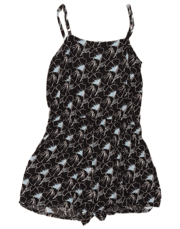 Damski kombinezon bez rękawów Levi's UK 10 Small, czarny, w kwiaty, wiskoza
