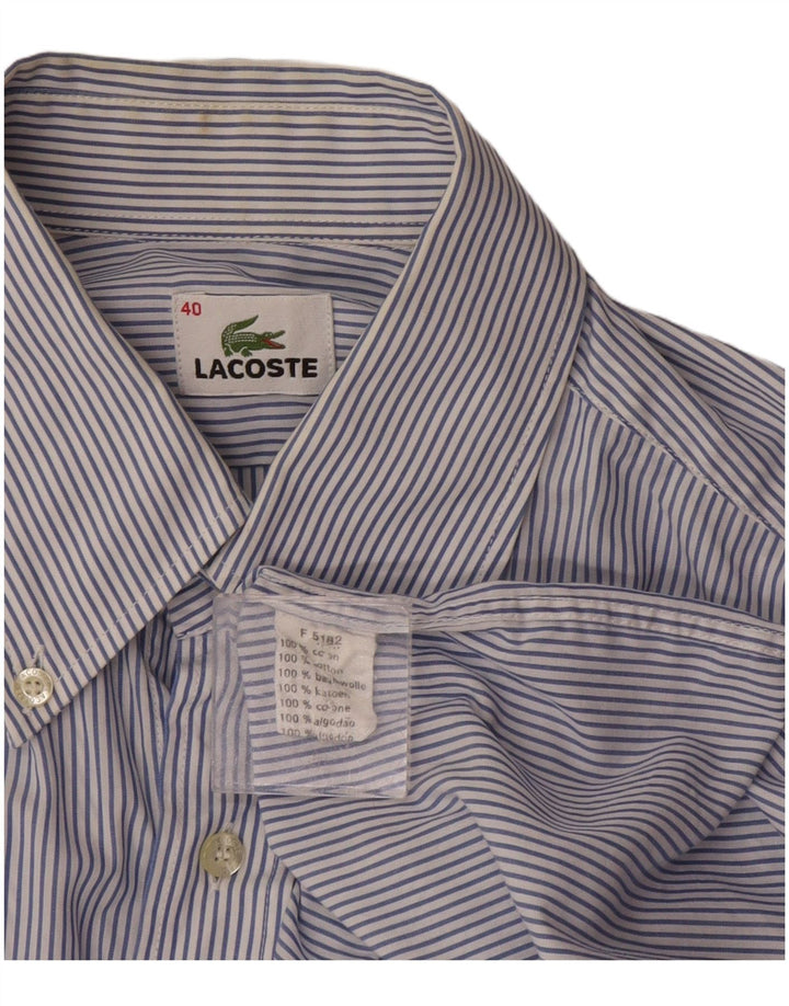 Koszula męska Lacoste, rozmiar 40, bawełniana w średnie granatowe paski