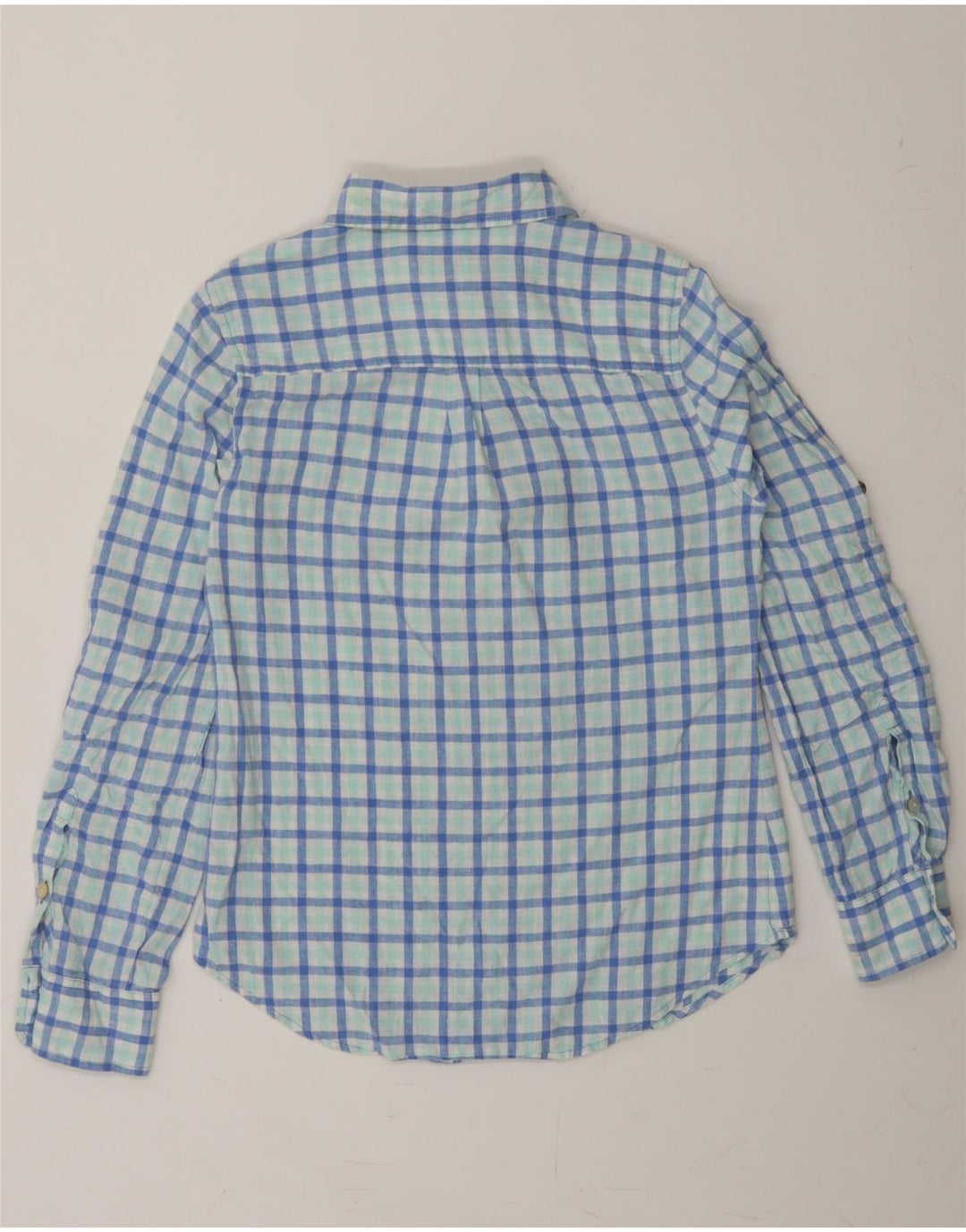 VINEYARD VINES Womens Pullover Shirt US 00 2XS Blue Check Linen Vintage Vineyard Vines and Second-Hand Vineyard Vines from Messina Hembry 