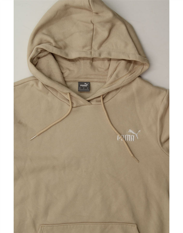PUMA Womens Hoodie Jumper UK 14 Medium Beige Cotton Vintage Puma and Second-Hand Puma from Messina Hembry 