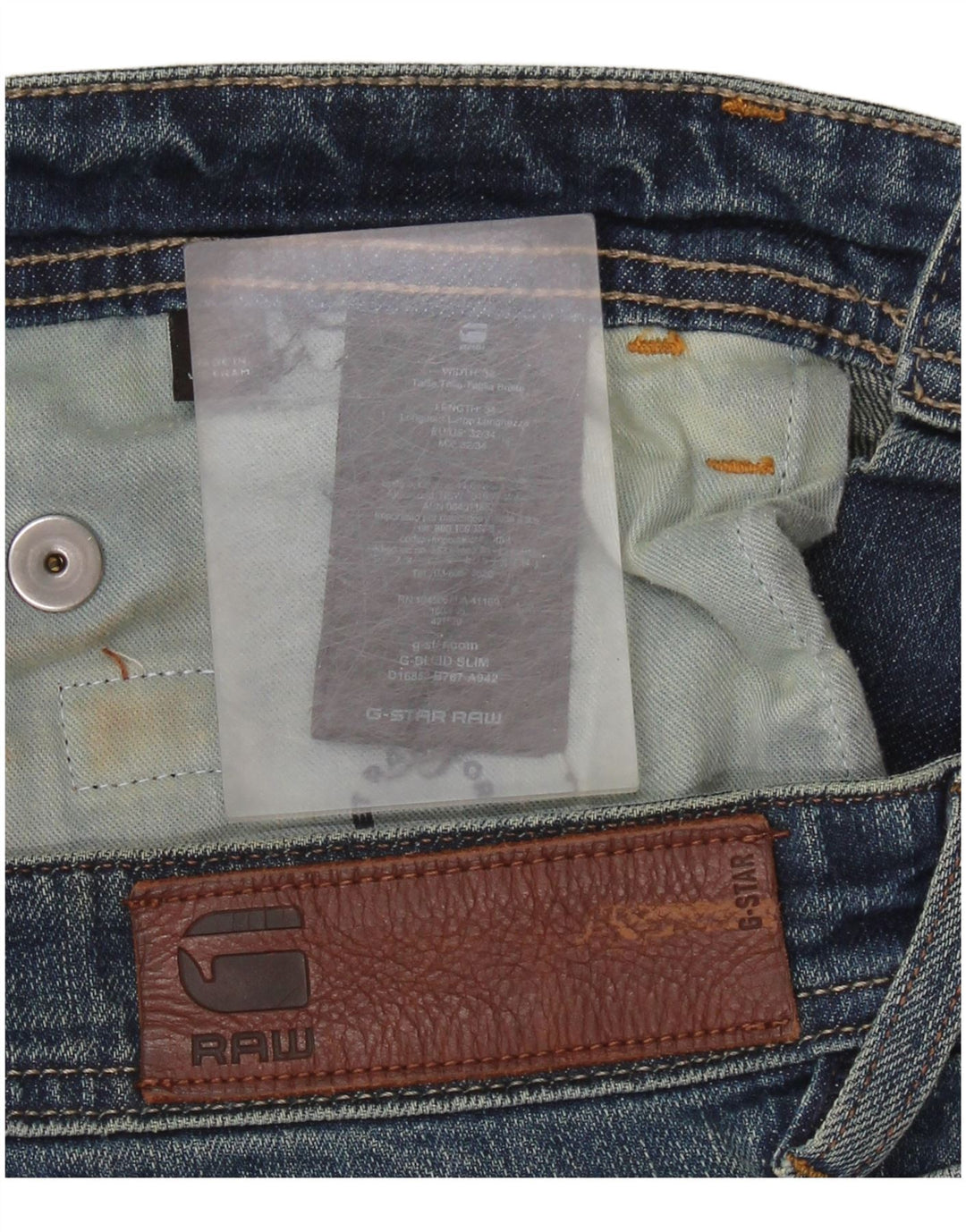 Męskie jeansy slim G-STAR W32 L34 Niebieskie bawełniane