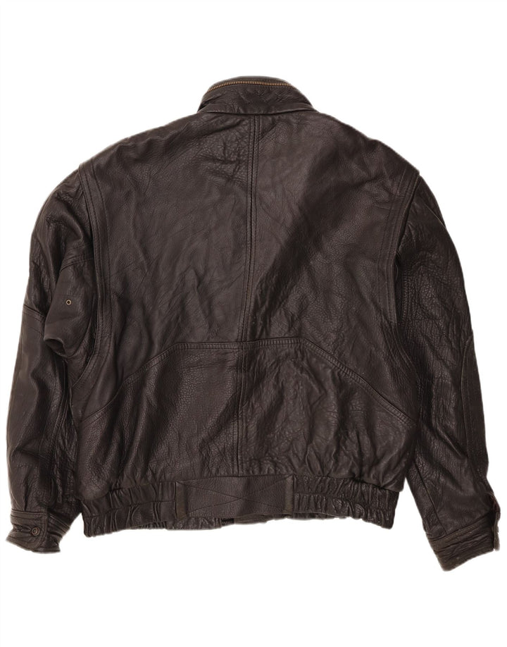 Vintage męska kurtka skórzana IT 56 3XL czarna skóra