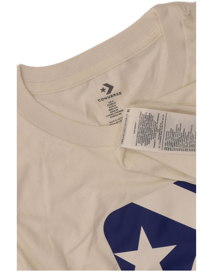 Converse Męski T-shirt z grafiką, mały, biały, bawełniany