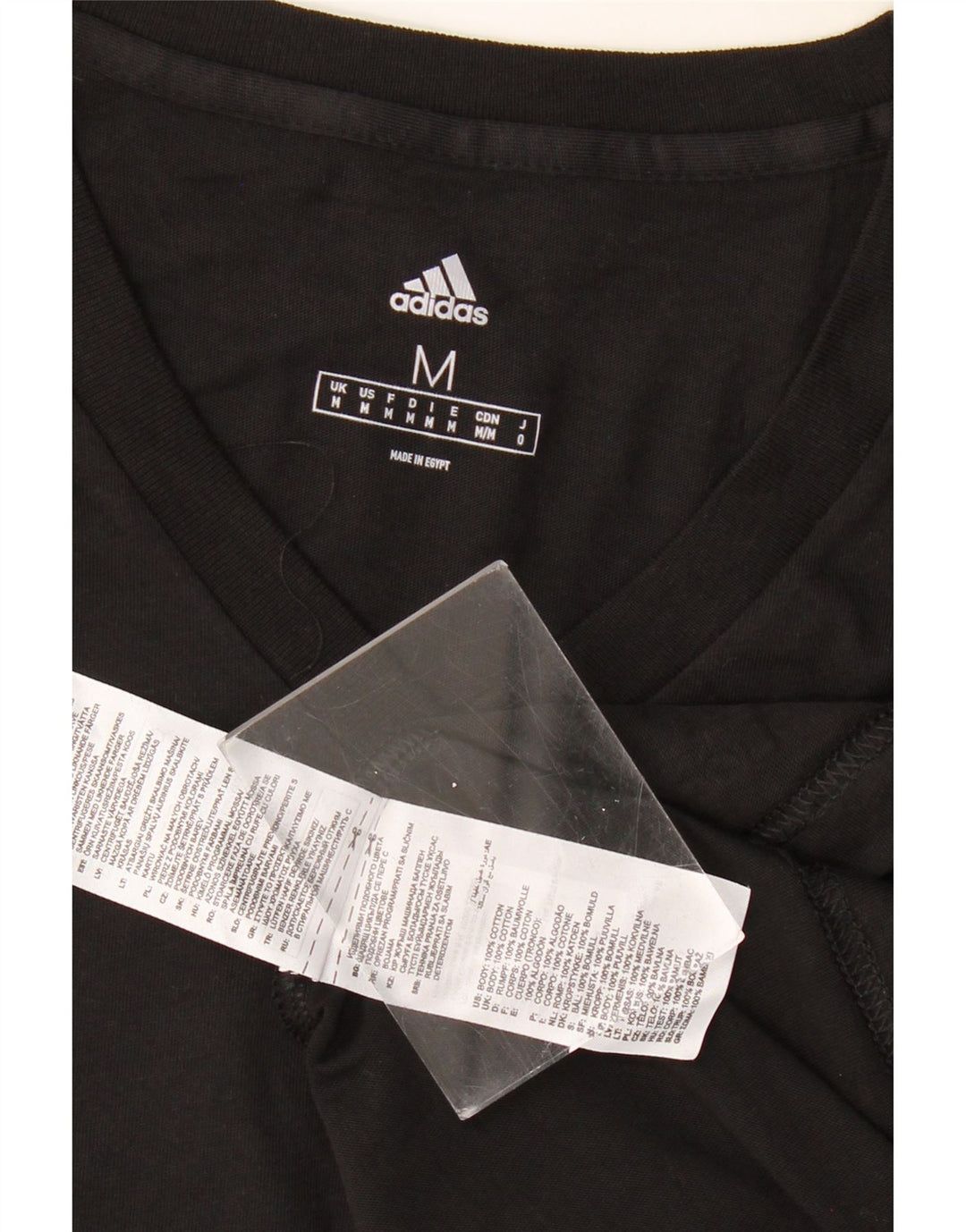 T-shirt męski ADIDAS Top, średni czarny, bawełniany