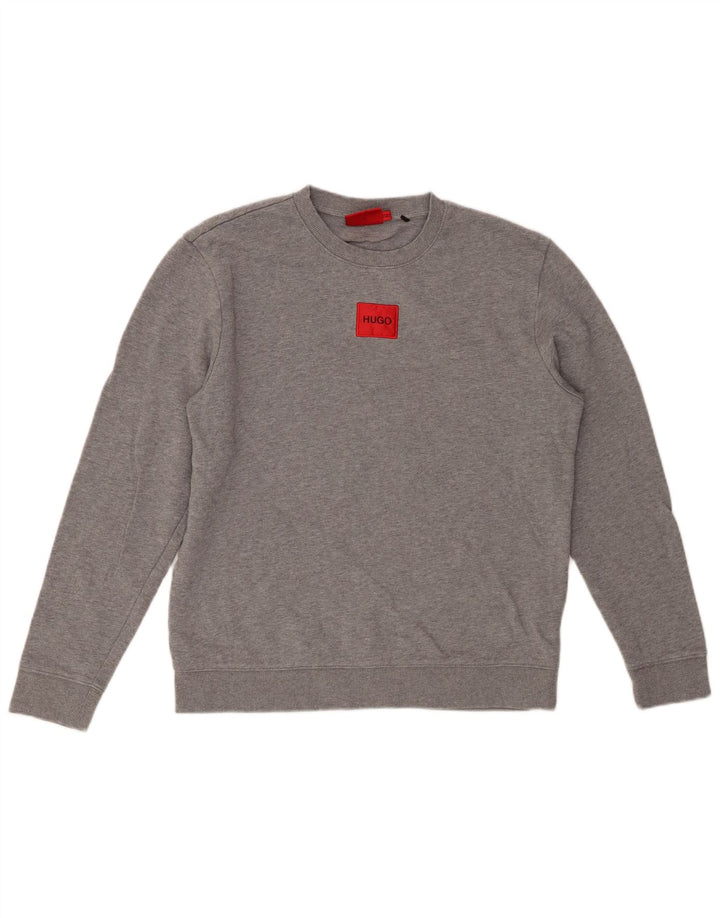 Damska bluza HUGO BOSS UK 14, średnia, szara, nakrapiana bawełna