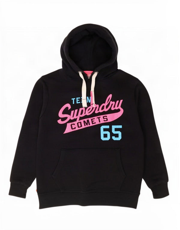 Damski sweter z kapturem Superdry Graphic, UK 18 XL, granatowy, bawełniany