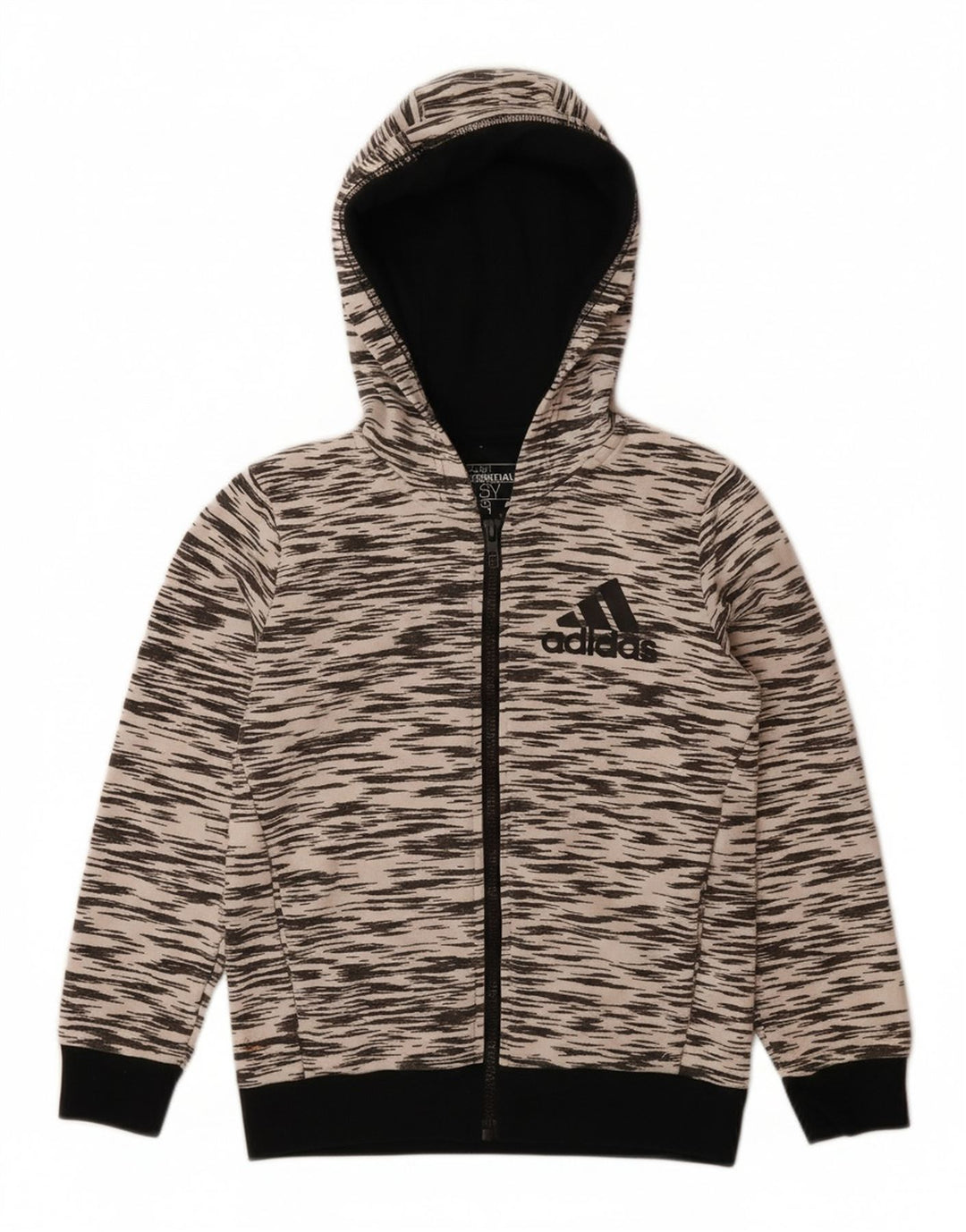 Chłopięcy sweter ADIDAS Climalite z kapturem i zamkiem, 7-8 lat, szary, nakrapiany poliester