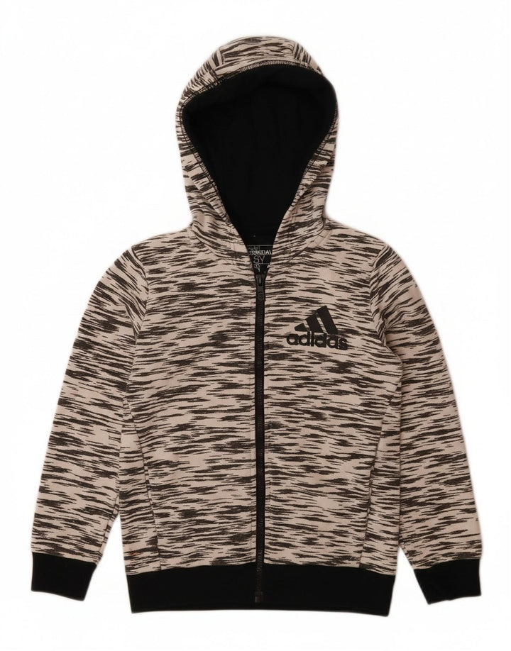Chłopięcy sweter ADIDAS Climalite z kapturem i zamkiem, 7-8 lat, szary, nakrapiany poliester