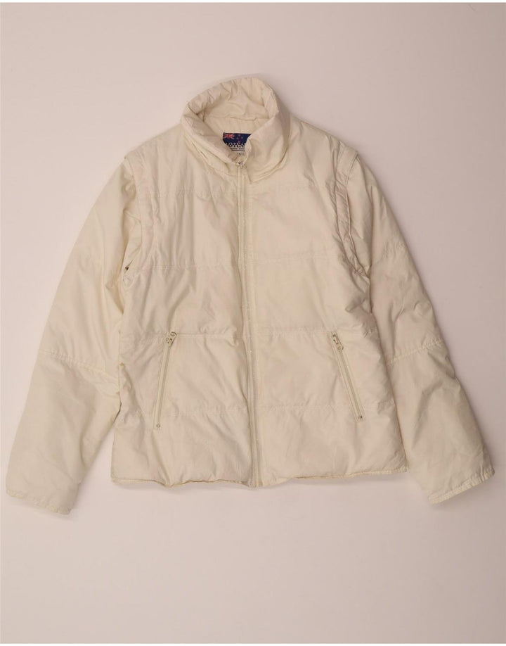 AOTEARAO Womens Padded Jacket UK 16 Large Off White Polyester Vintage Aotearao and Second-Hand Aotearao from Messina Hembry 