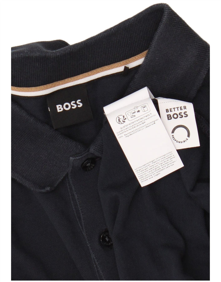 Męska koszulka polo Hugo Boss, średnia, granatowa, bawełniana