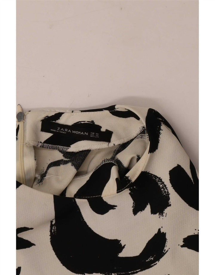Bluzka damska Zara Top UK 6 XS Off White Geometric