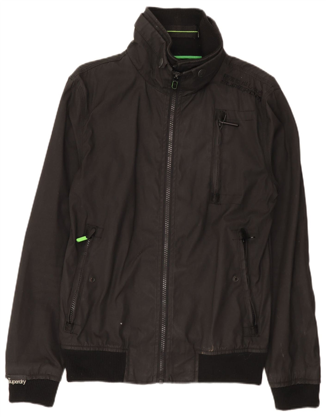 Męska kurtka bomber Superdry UK 38, średnia czarna, bawełniana