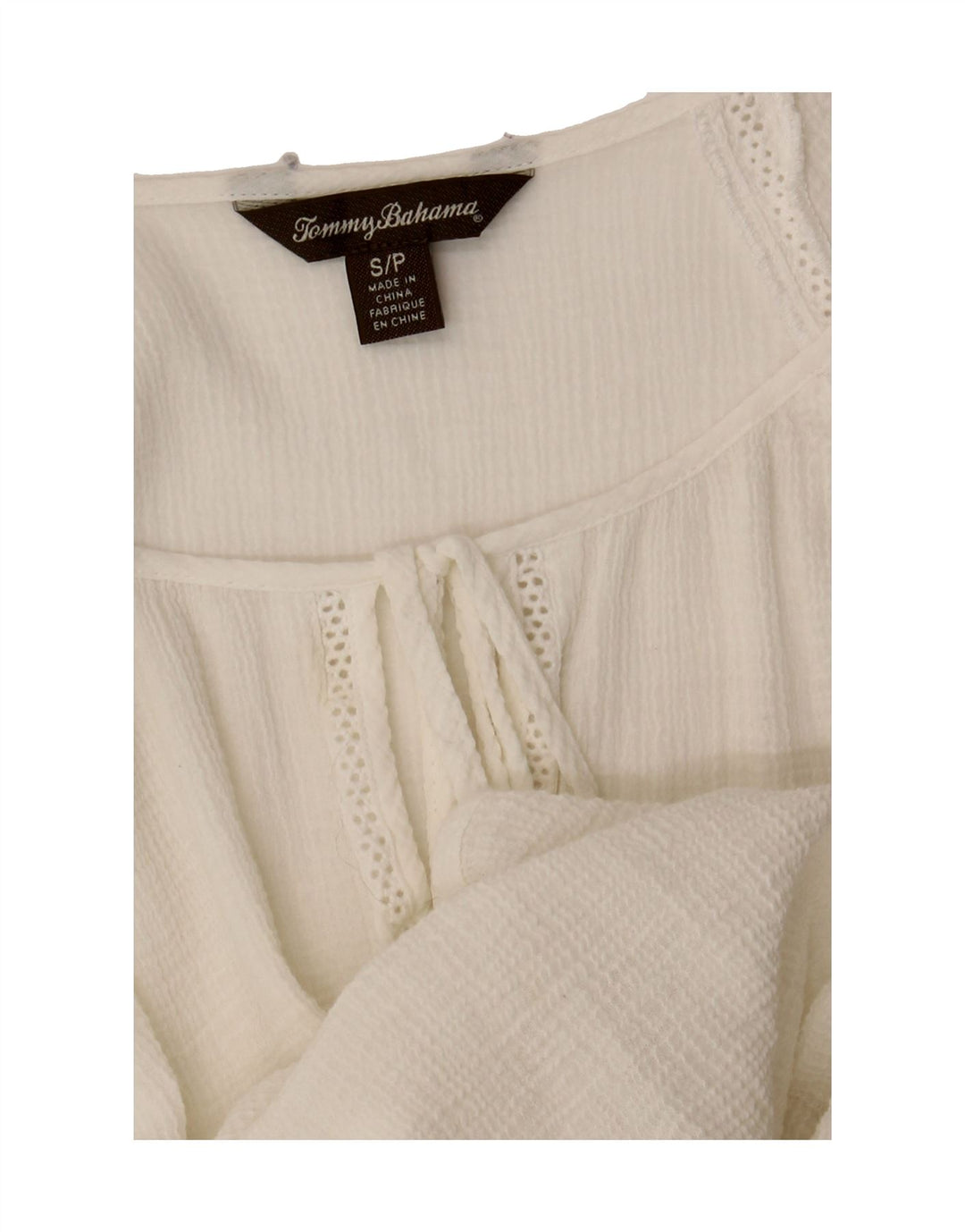 TOMMY BAHAMA Womens Blouse Top UK 10 Small White Vintage Tommy Bahama and Second-Hand Tommy Bahama from Messina Hembry 