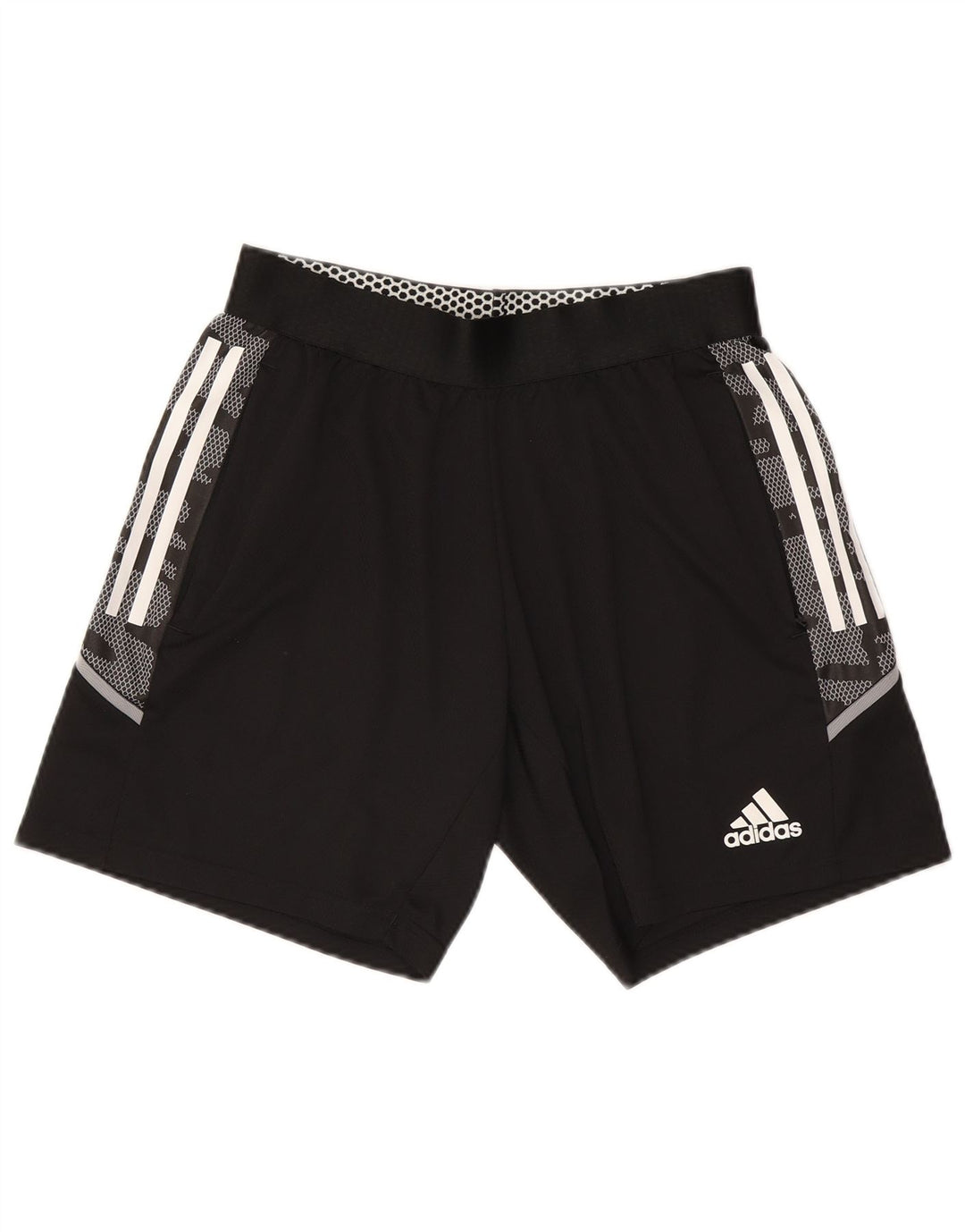 Męskie spodenki sportowe Adidas, średni czarny kamuflaż, poliester