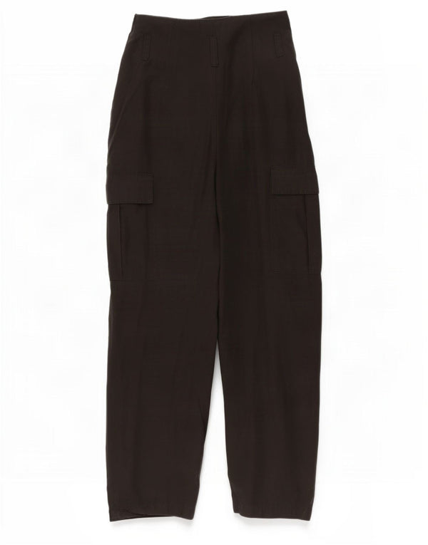 Zara Womens High Waist Crop Cargo Trousers Small W26 L24 Black