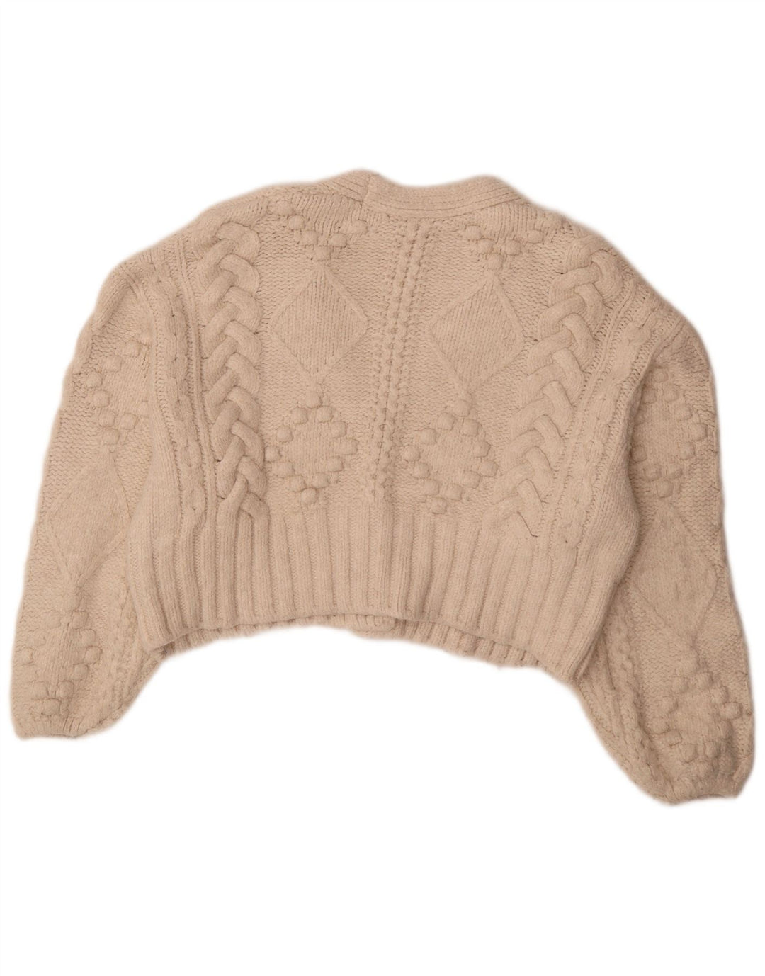 Damski sweter oversize Zara UK 14, średni, złamany biały akryl