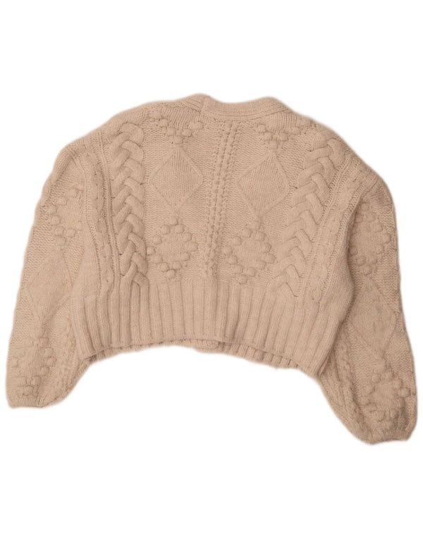 Damski sweter oversize Zara UK 14, średni, złamany biały akryl