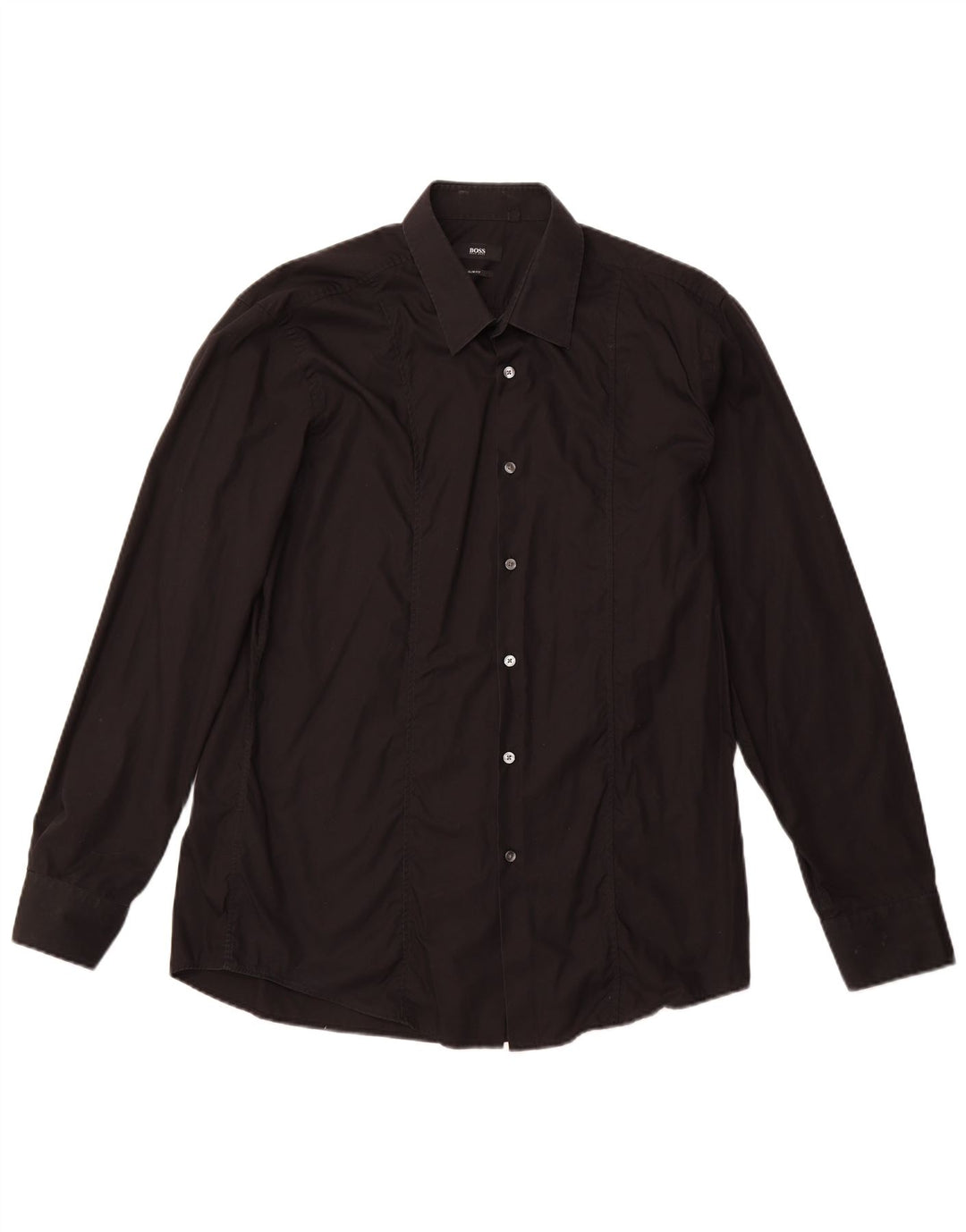 Męska koszula slim fit HUGO BOSS, rozmiar 44 17 1/2 XL, czarna bawełna