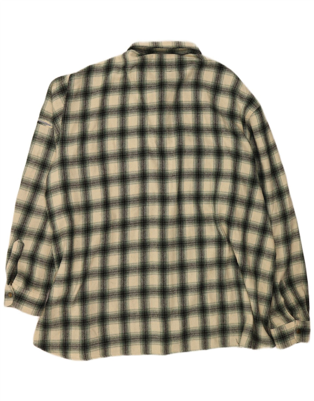 Męska koszula flanelowa VINTAGE 3XL z wełny w zieloną kratkę