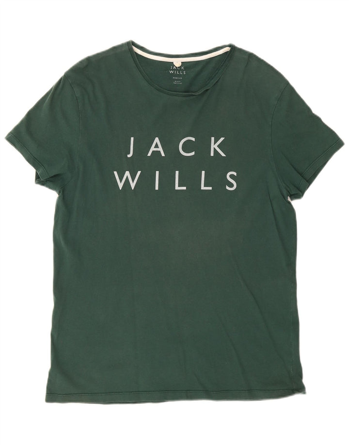 Męska koszulka z grafiką Jack Wills, średnia, zielona bawełna
