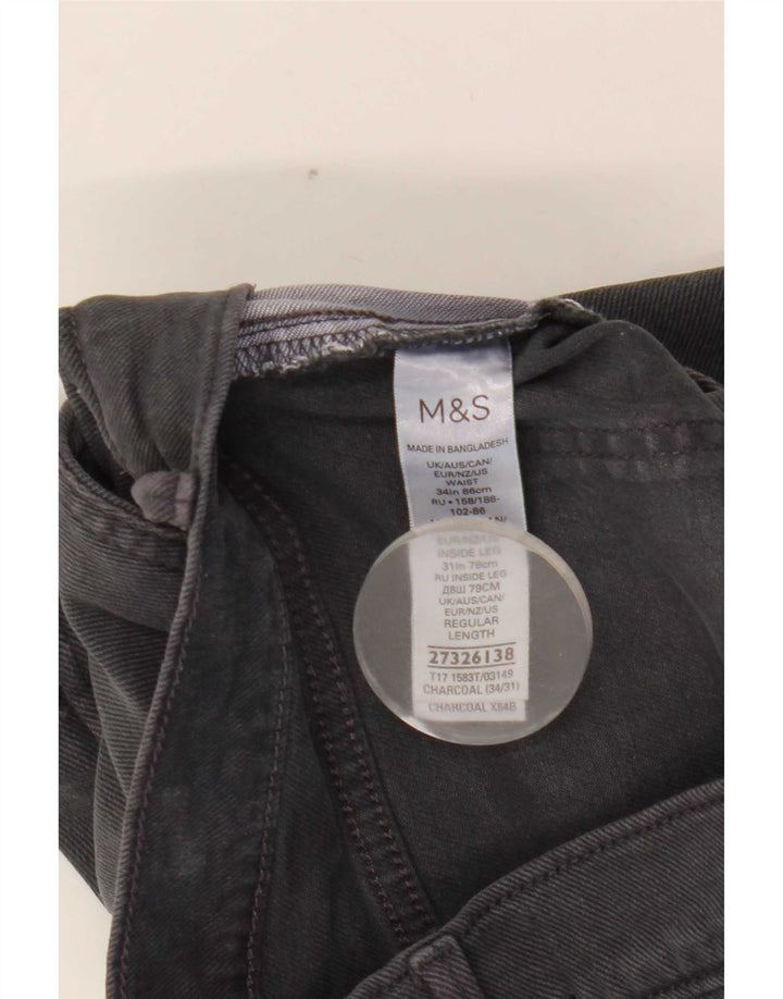Marks & Spencer Męskie spodnie Chino W34 L28 Szara bawełna