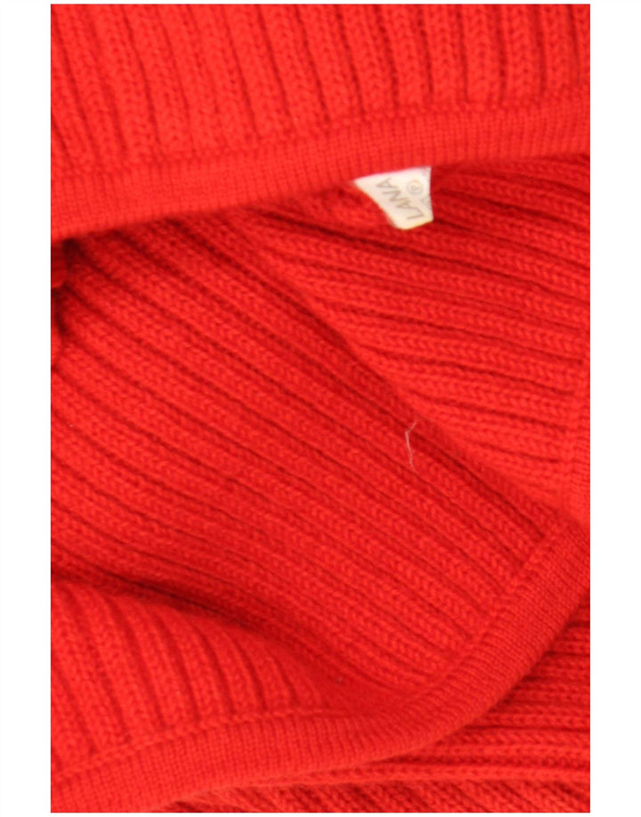 Sweter damski w stylu vintage, UK 10, mała, czerwona wełna