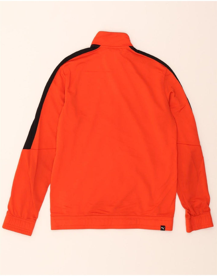 PUMA Boys Tracksuit Top Jacket 15-16 Years Orange Colourblock Polyester Vintage Puma and Second-Hand Puma from Messina Hembry 