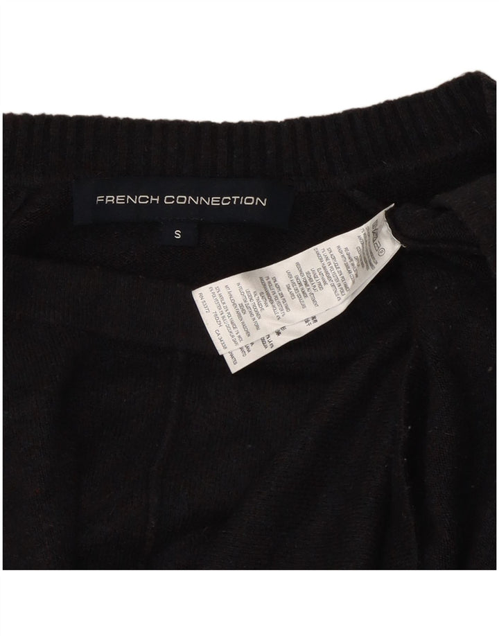 FRENCH CONNECTION Womens Boat Neck Jumper Sweater UK 10 Small Black