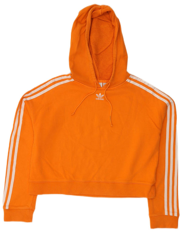 Damski sweter oversize ADIDAS z kapturem, UK 8, mały, pomarańczowy, bawełniany