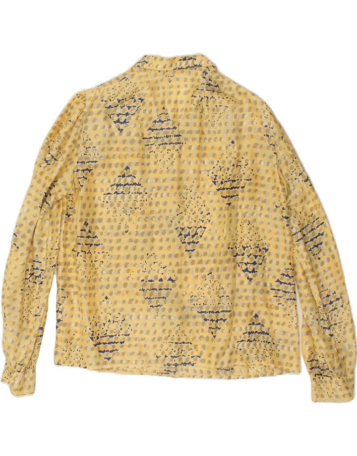 VINTAGE Womens Abstract Pattern Shirt UK 16 Large Yellow Cotton Vintage Vintage and Second-Hand Vintage from Messina Hembry 