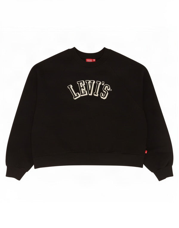 Damska bluza Levi's Crop Graphic Jumper UK 16, duża czarna bawełna