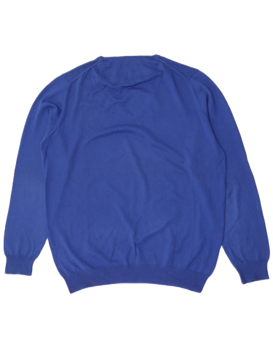 Zara Męski sweter z dekoltem w kształcie litery V, XL, niebieski, bawełniany