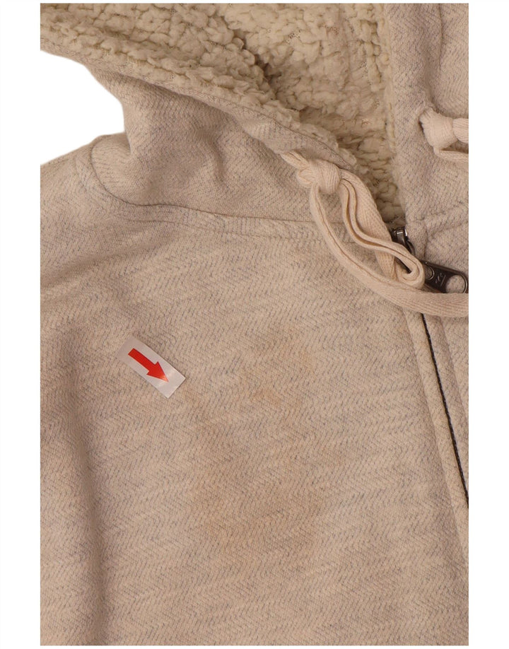 Damski sweter BILLABONG z kapturem i zamkiem UK 8, mały, szary, z blokami kolorów