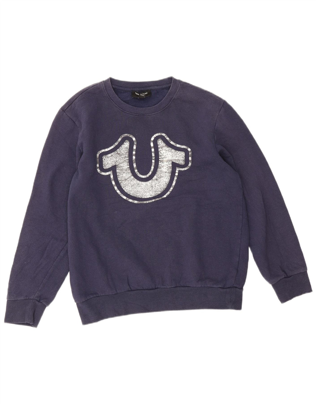 Męska bluza z grafiką True Religion, średnia, granatowa, bawełniana