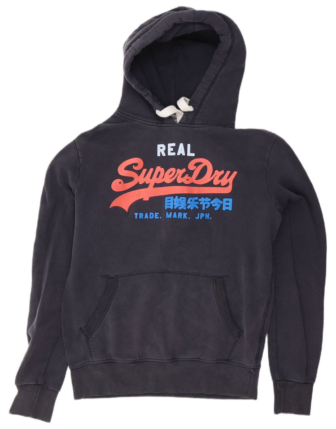 Męski sweter z kapturem Superdry z grafiką, średni granatowy, bawełniany