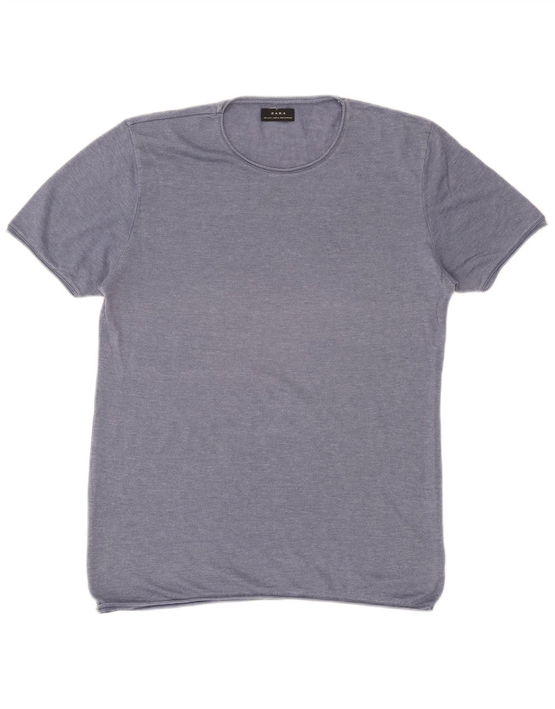 Męski T-shirt Zara, duży, niebieski, bawełniany