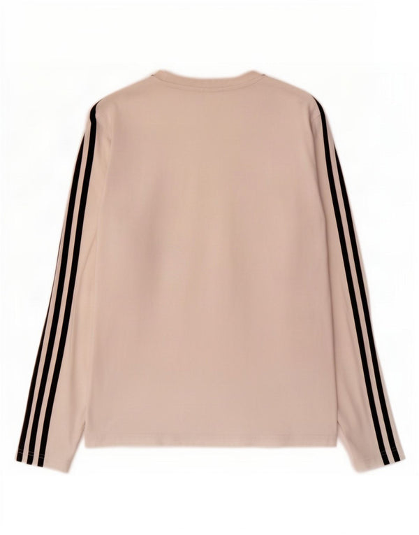 Damska koszulka Adidas z długim rękawem, UK 8/10, mała, biała bawełna
