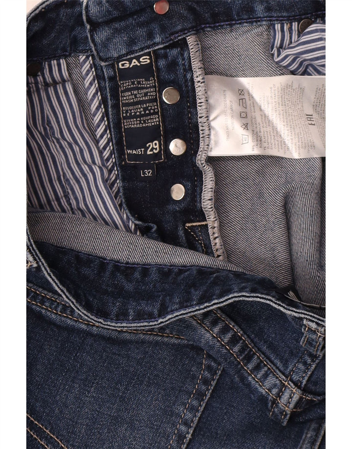 Damskie jeansy Gas Slim W29 L32 Niebieskie bawełniane