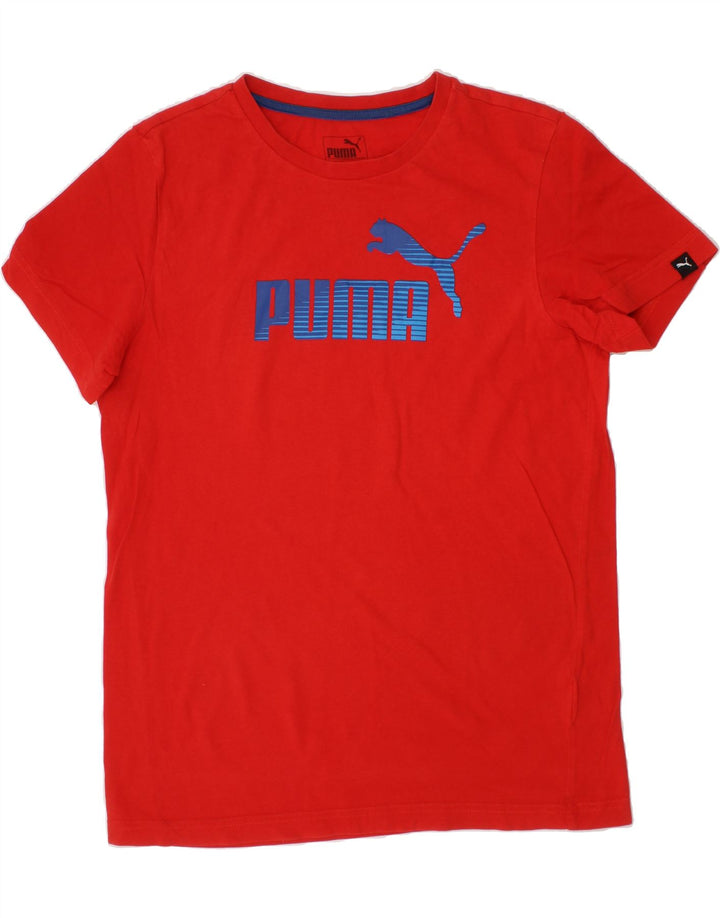 PUMA Boys Graphic T-Shirt Top 13-14 Years Red Vintage Puma and Second-Hand Puma from Messina Hembry 