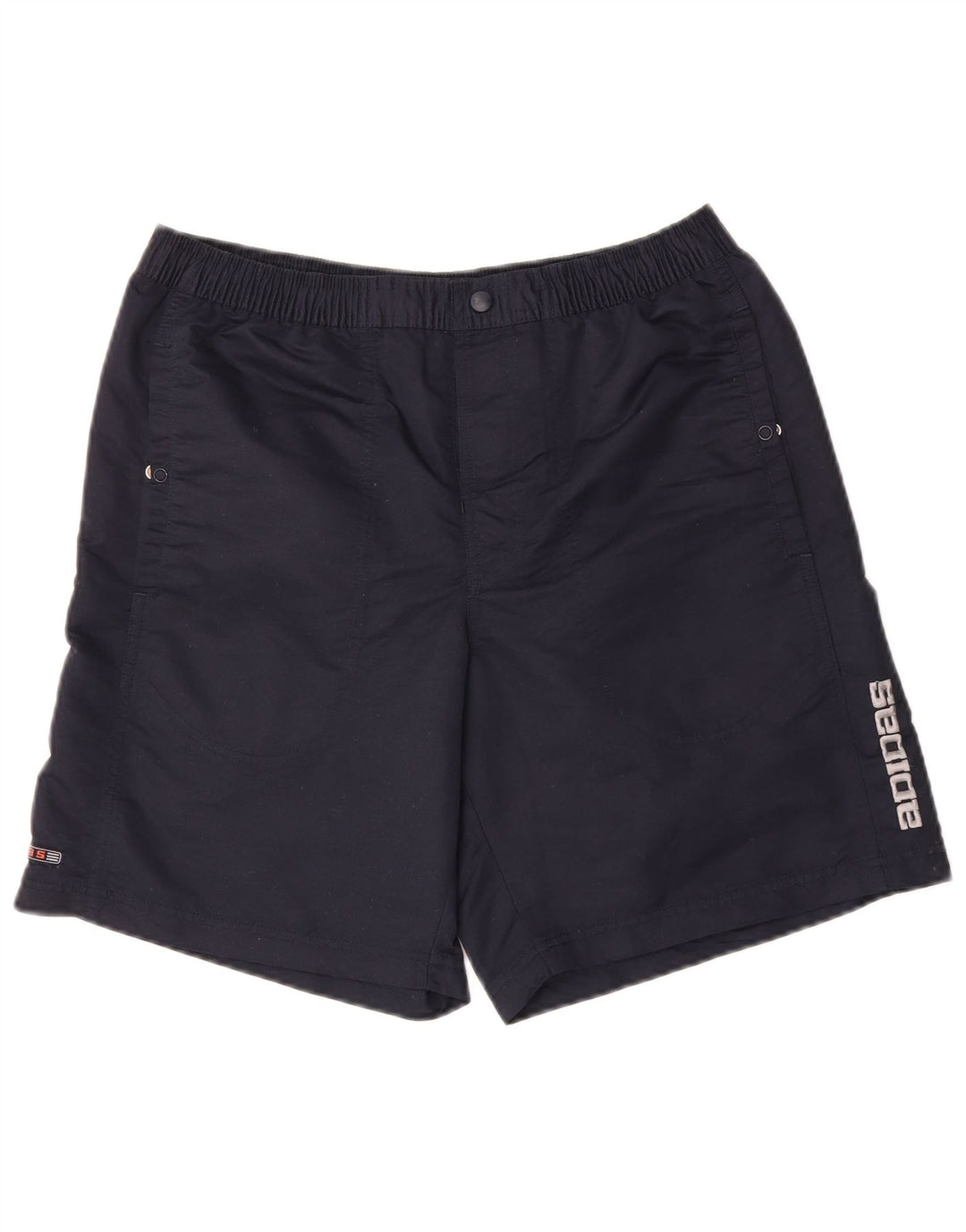 ADIDAS Mens Graphic Sport Shorts Medium Navy Blue Polyester