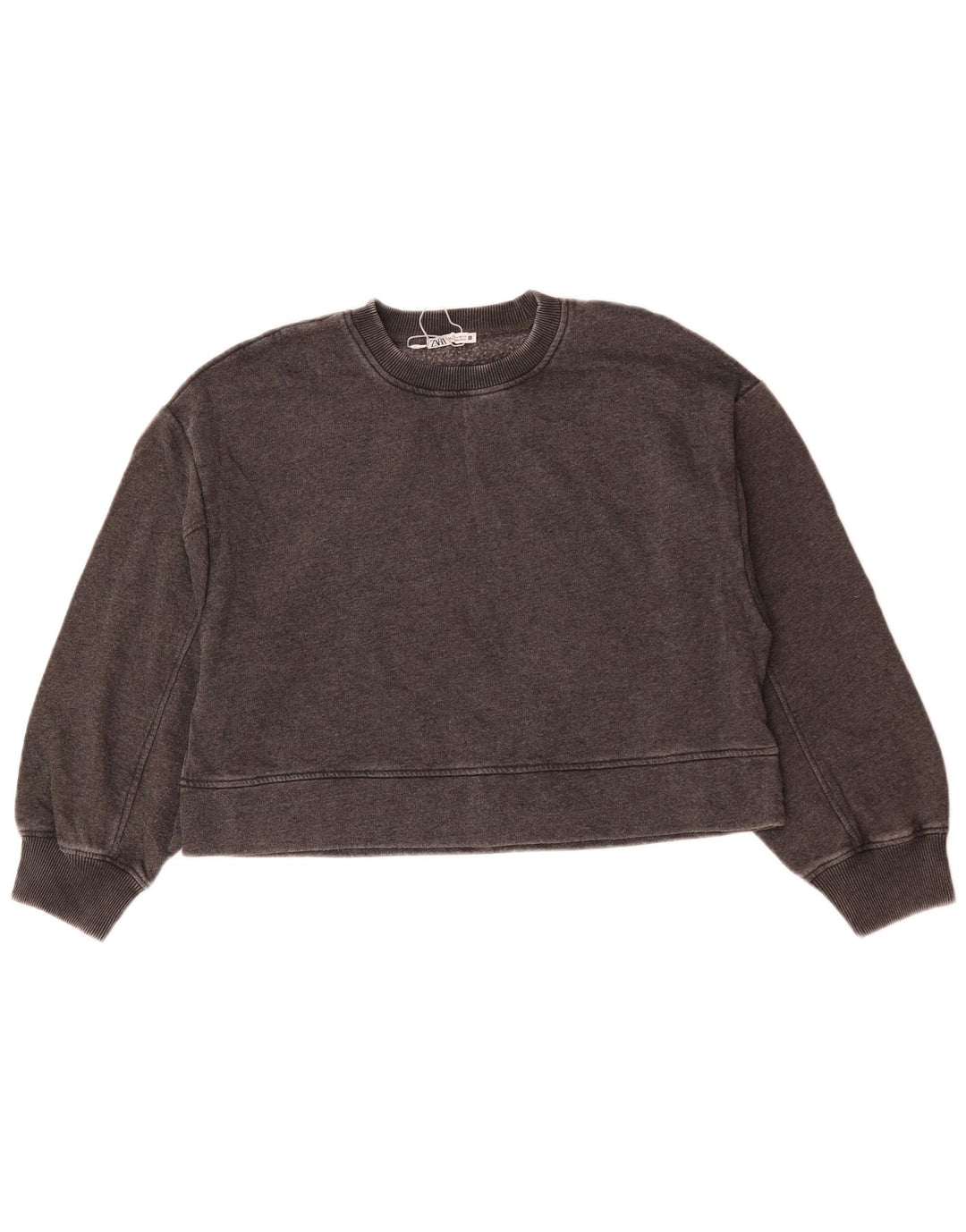 Damski sweter oversize Zara Crop UK 10 Small, szary, bawełniany
