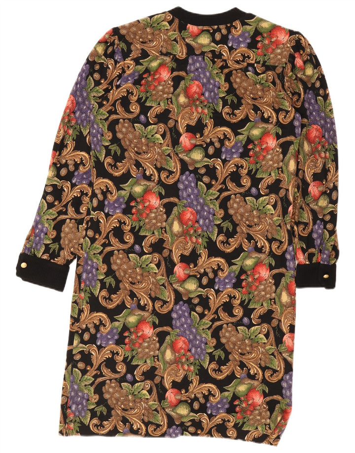 Vintage damska sukienka typu shift UK 12, średnia, wielobarwna w kwiaty