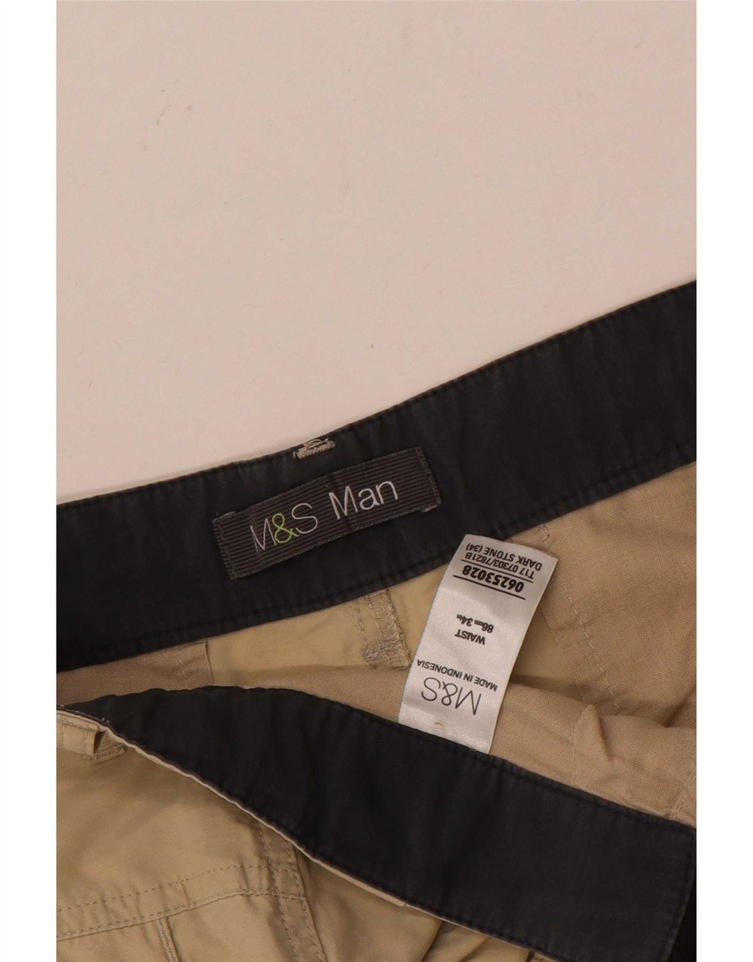Męskie spodenki cargo Marks & Spencer W34, duże, beżowe, bawełniane