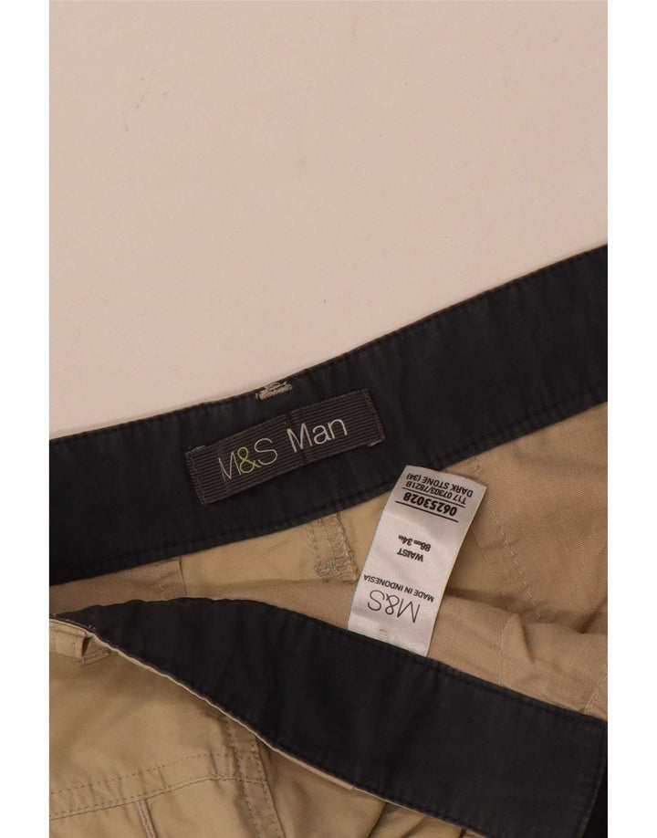 Męskie spodenki cargo Marks & Spencer W34, duże, beżowe, bawełniane