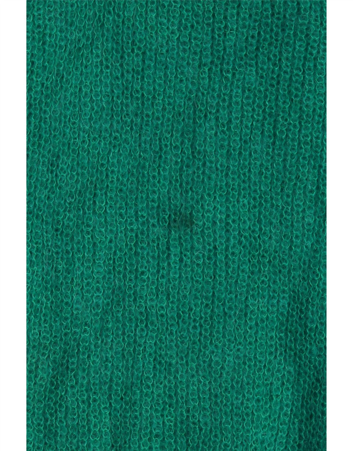 Vintage damski sweter oversize z golfem UK 18 XL zielony