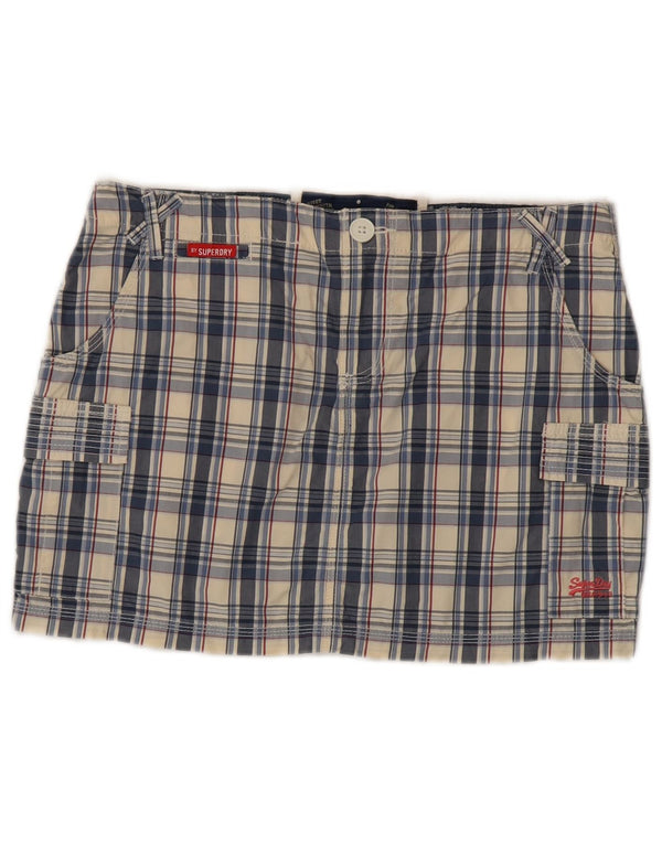 Damska spódnica cargo Superdry, średnia W30, wielokolorowa bawełniana krata
