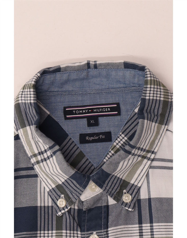 Koszula męska Tommy Hilfiger o regularnym kroju XL w granatową kratkę