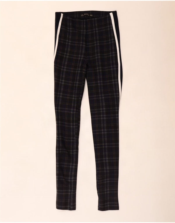 Legginsy damskie Zara UK 4 XS, poliester w czarną kratkę
