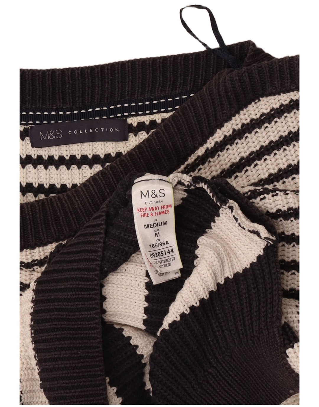 Marks & Spencer Damski sweter z dekoltem w łódkę, UK 14, średni granatowy